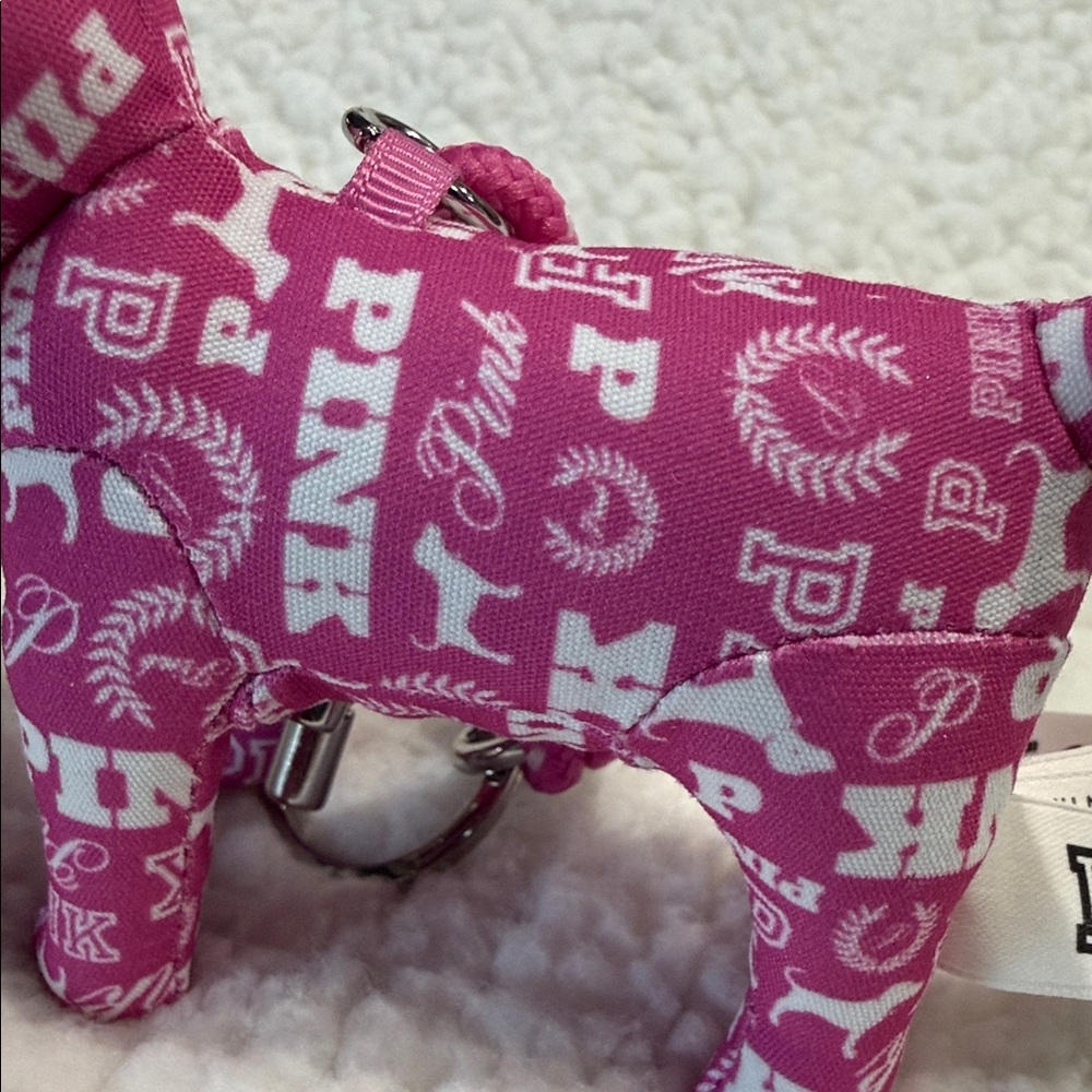 PINK Victoria's Secret Dog Keychain Holder - Pink and White - Picture 10 of 11